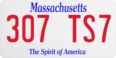 MA license plate 307TS7