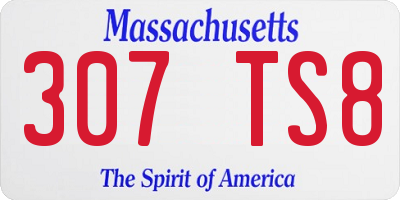MA license plate 307TS8