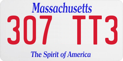 MA license plate 307TT3