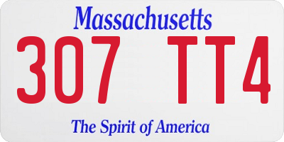 MA license plate 307TT4