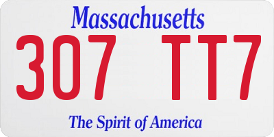 MA license plate 307TT7