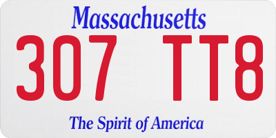 MA license plate 307TT8