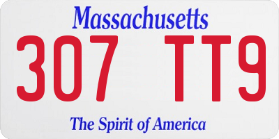 MA license plate 307TT9