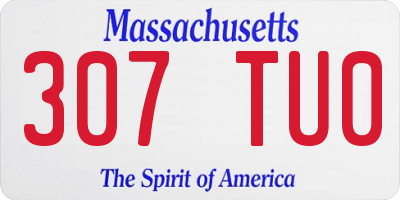 MA license plate 307TU0