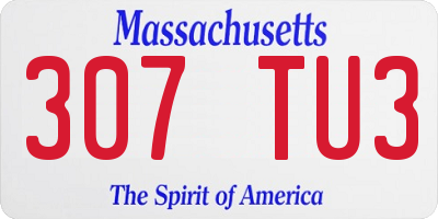 MA license plate 307TU3
