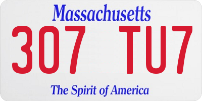 MA license plate 307TU7