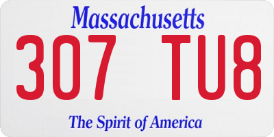 MA license plate 307TU8