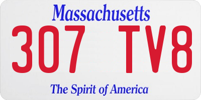 MA license plate 307TV8