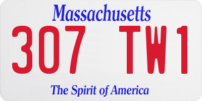 MA license plate 307TW1