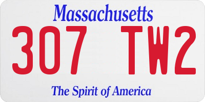 MA license plate 307TW2