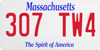 MA license plate 307TW4