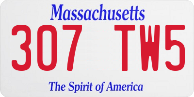 MA license plate 307TW5