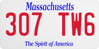 MA license plate 307TW6