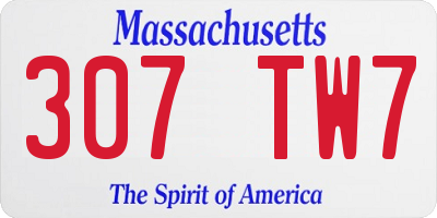 MA license plate 307TW7