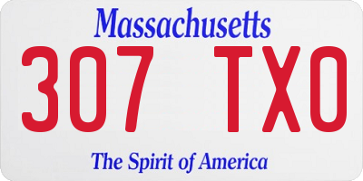 MA license plate 307TX0