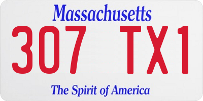 MA license plate 307TX1