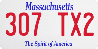 MA license plate 307TX2