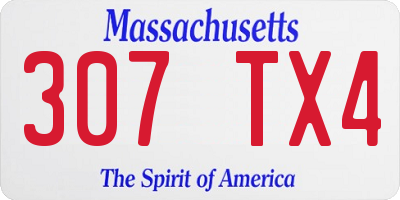 MA license plate 307TX4