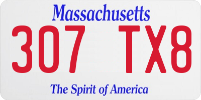 MA license plate 307TX8