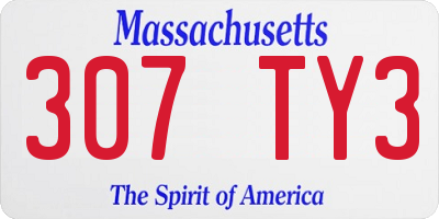 MA license plate 307TY3
