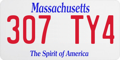 MA license plate 307TY4
