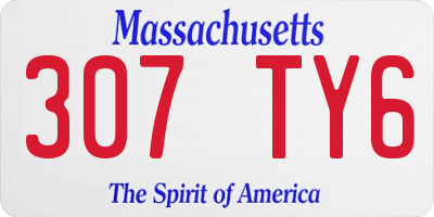 MA license plate 307TY6