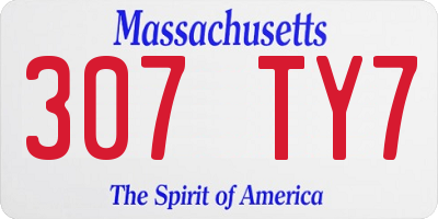 MA license plate 307TY7