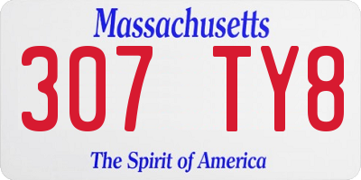 MA license plate 307TY8