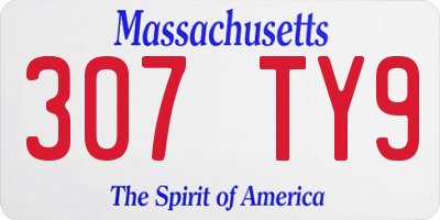 MA license plate 307TY9