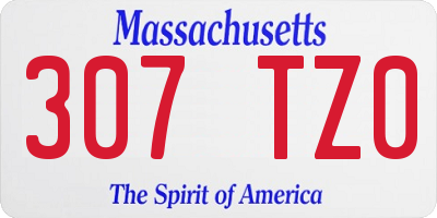 MA license plate 307TZ0