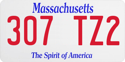 MA license plate 307TZ2