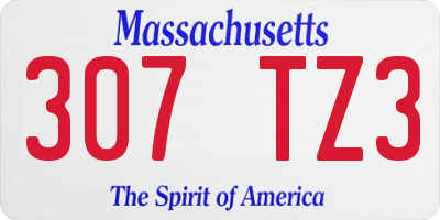 MA license plate 307TZ3