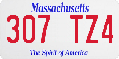 MA license plate 307TZ4