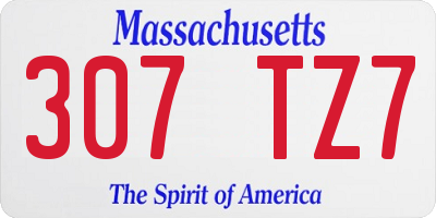 MA license plate 307TZ7