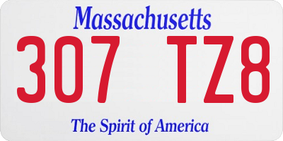 MA license plate 307TZ8