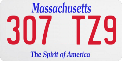 MA license plate 307TZ9