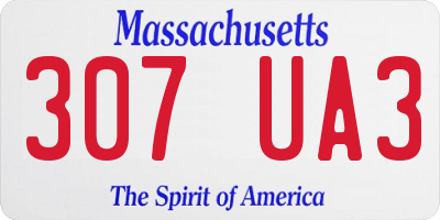MA license plate 307UA3