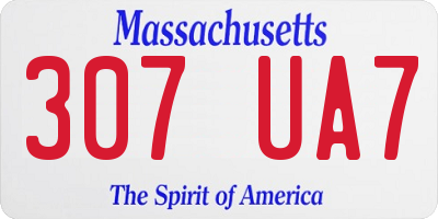 MA license plate 307UA7