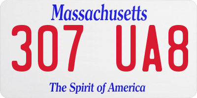 MA license plate 307UA8