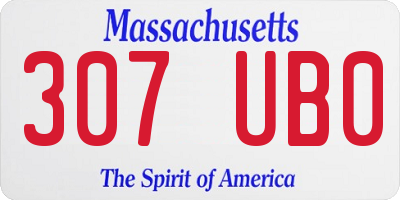 MA license plate 307UB0