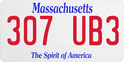 MA license plate 307UB3