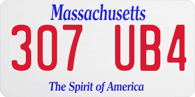 MA license plate 307UB4