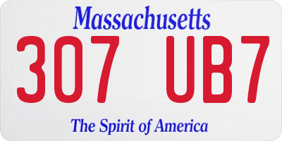 MA license plate 307UB7