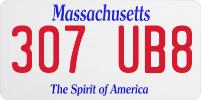 MA license plate 307UB8