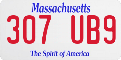 MA license plate 307UB9