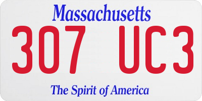 MA license plate 307UC3
