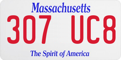 MA license plate 307UC8