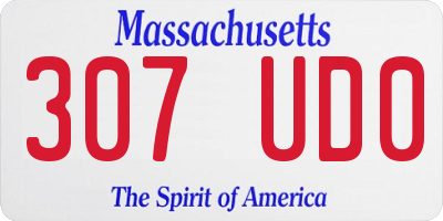 MA license plate 307UD0