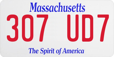 MA license plate 307UD7