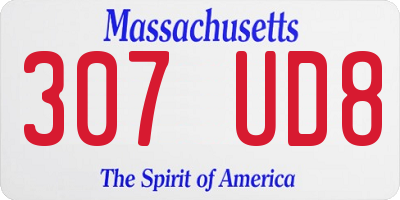 MA license plate 307UD8